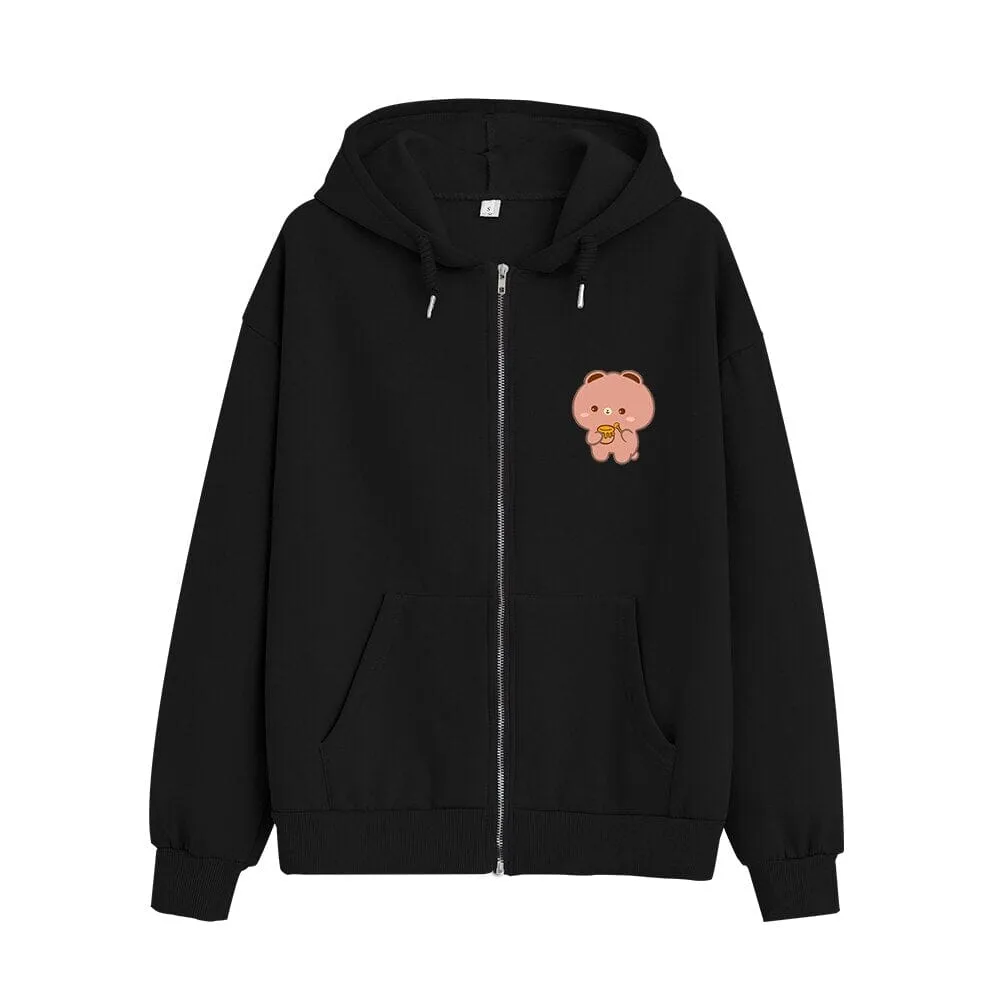 Honey Lovin Boberu the Bear Soft Zip-Up Hoodie