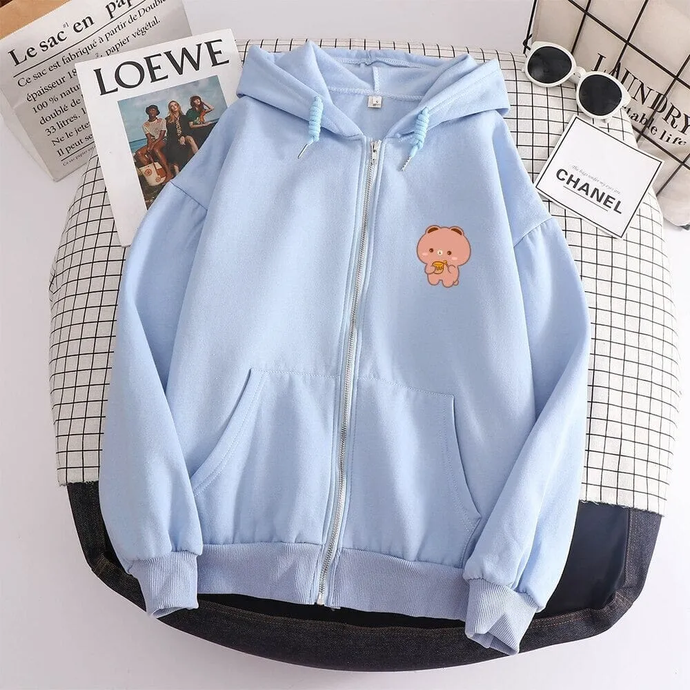 Honey Lovin Boberu the Bear Soft Zip-Up Hoodie