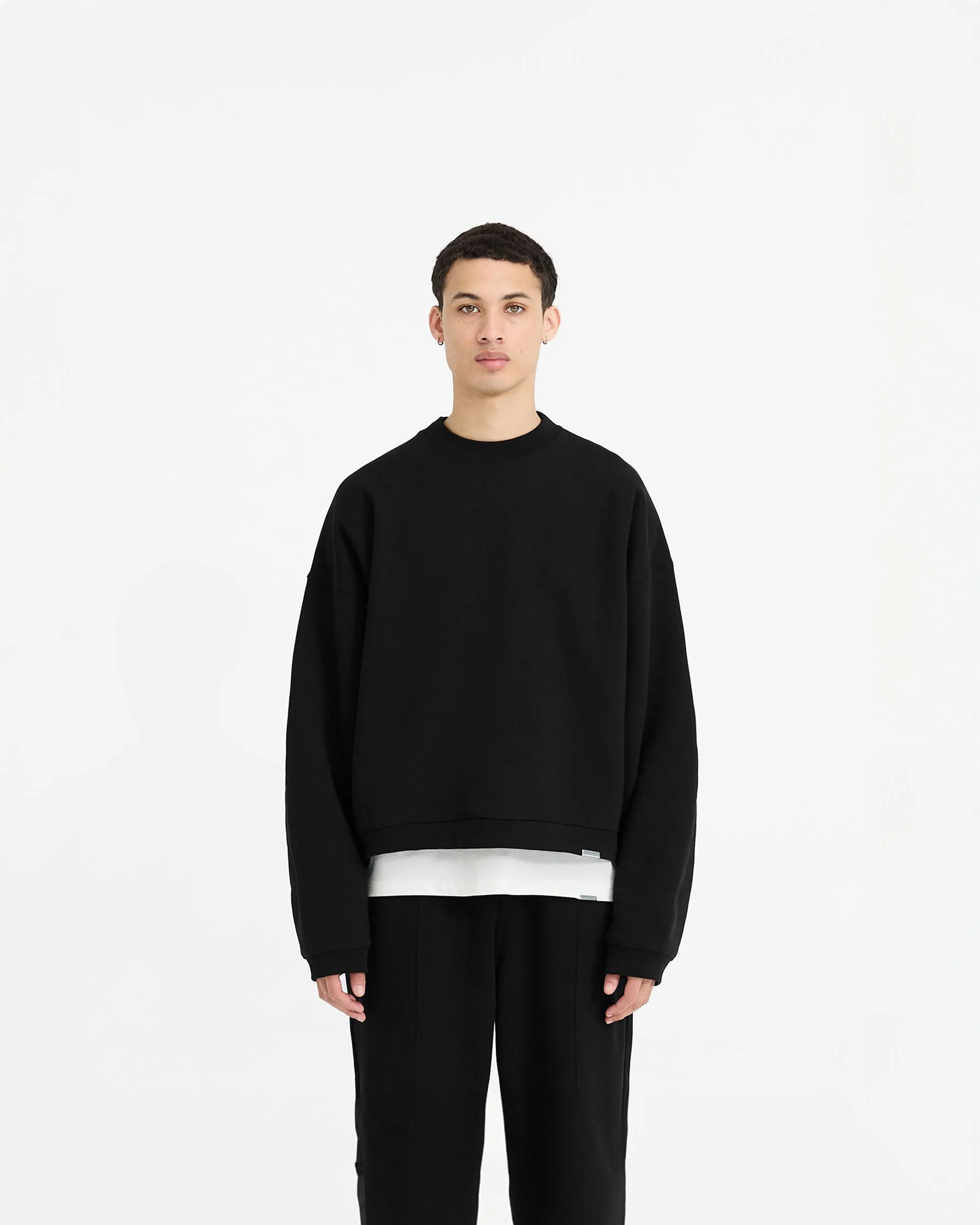 Initial Boxy Sweater - Black