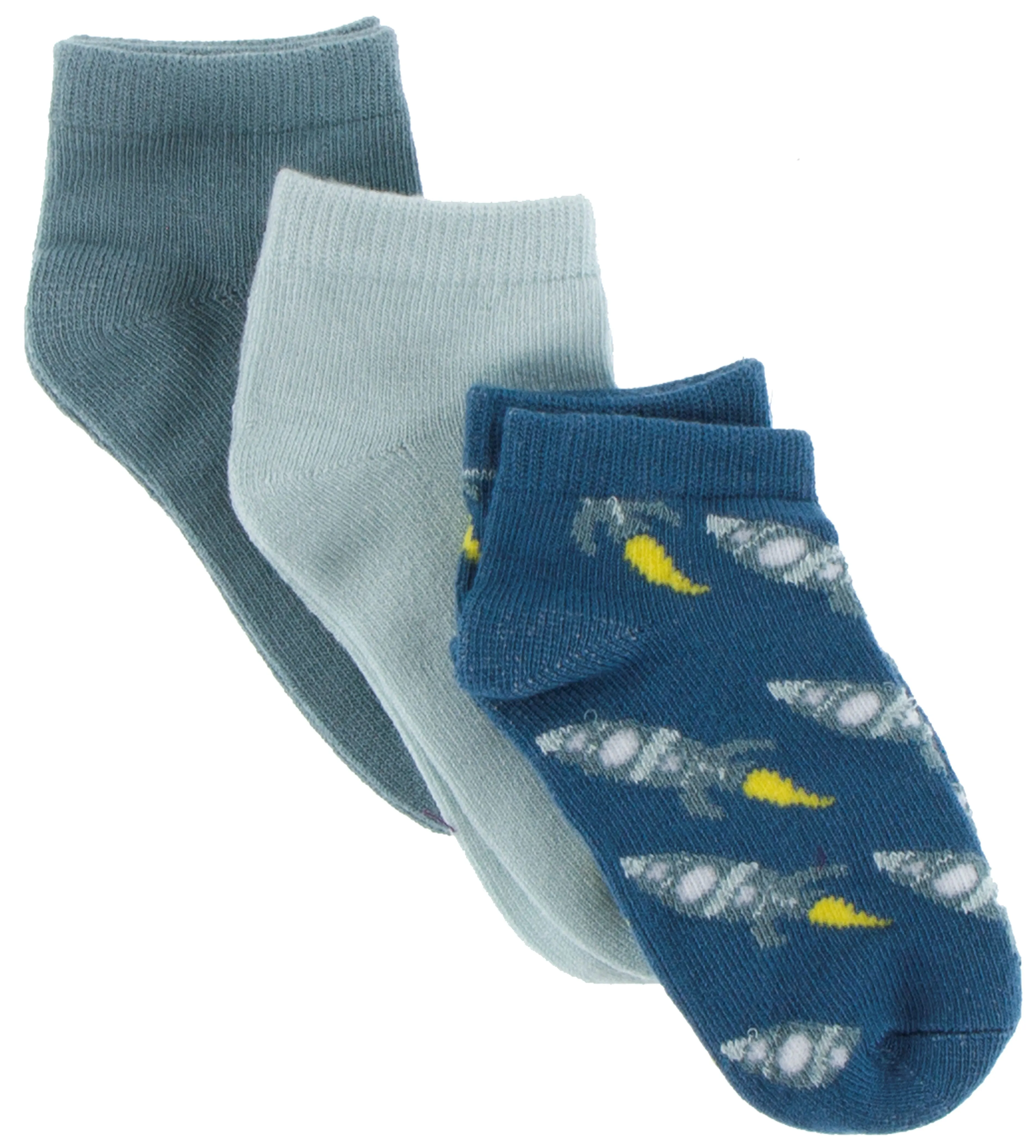 KicKee Pants Low Sock Set - Dusty Sky/Spring Sky/Twilight Rockets