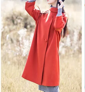 Layer Collar Women Coat Winter Wool Coat Jacket Double Face Cahmere Coat Jacket 7661