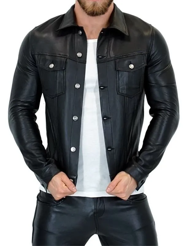 Leather Denim Jacket