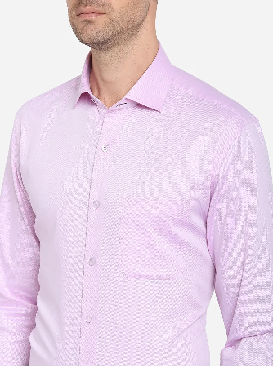 Light Purple Dobby Slim Fit Formal Shirt | Metal