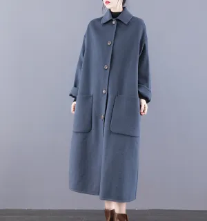 Long Double Face Wool Coat Handmade Long Warm Long Women Wool Coat Jacket/6677