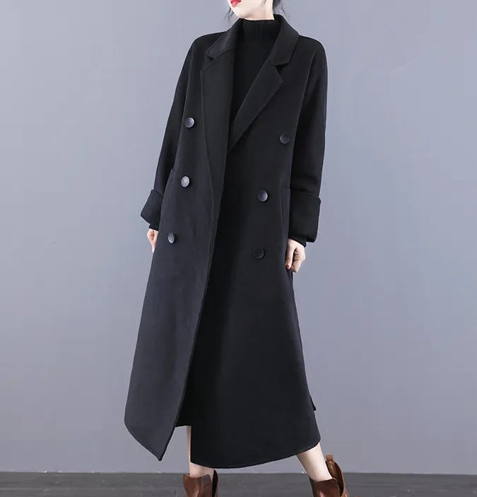 Long Wool Coat, Handmade Long Warm Women Wool Coat Jacket/1222