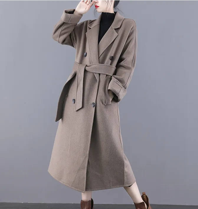 Long Wool Coat, Handmade Long Warm Women Wool Coat Jacket/1222