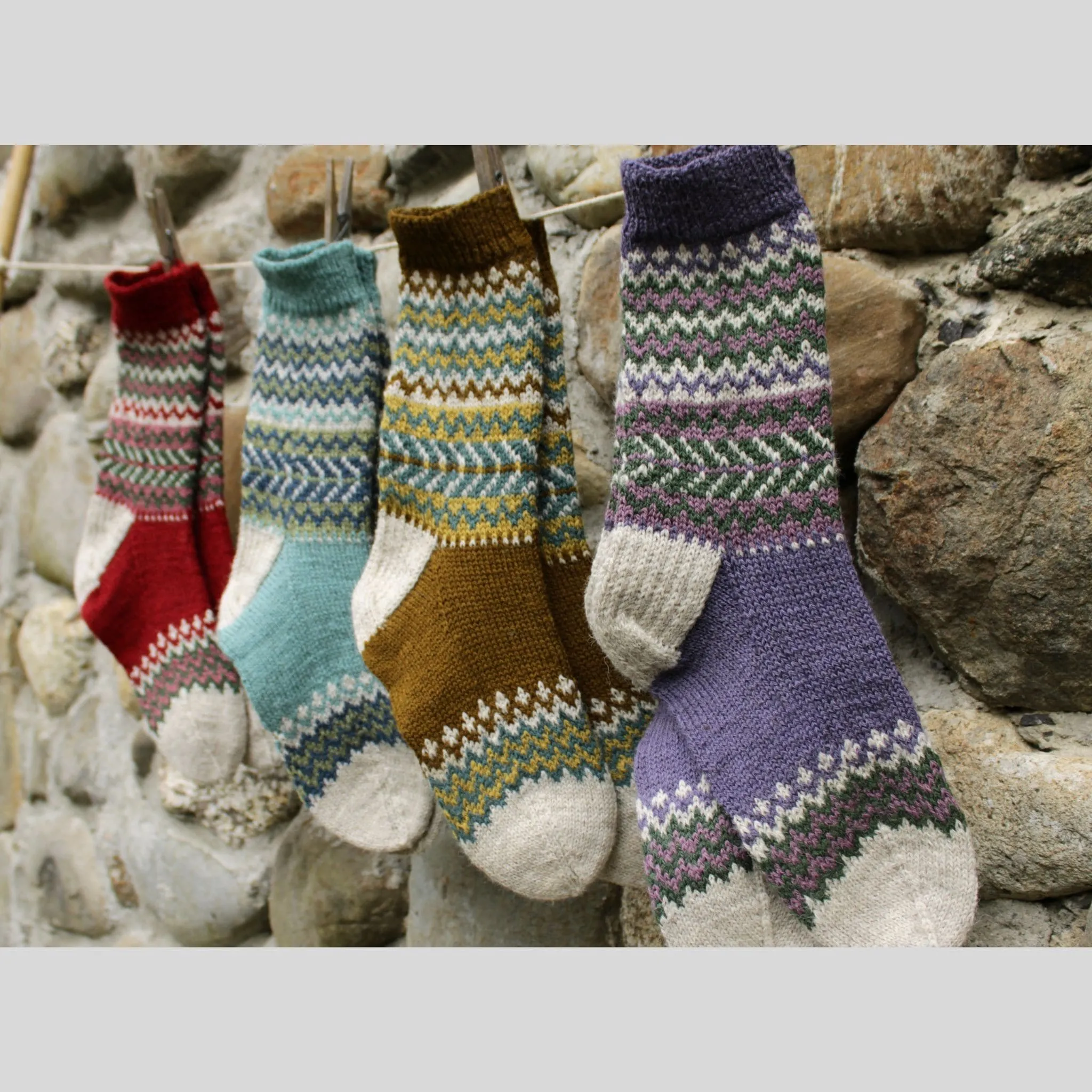 Maine Island Socks by Mary O'Shea in Rambler