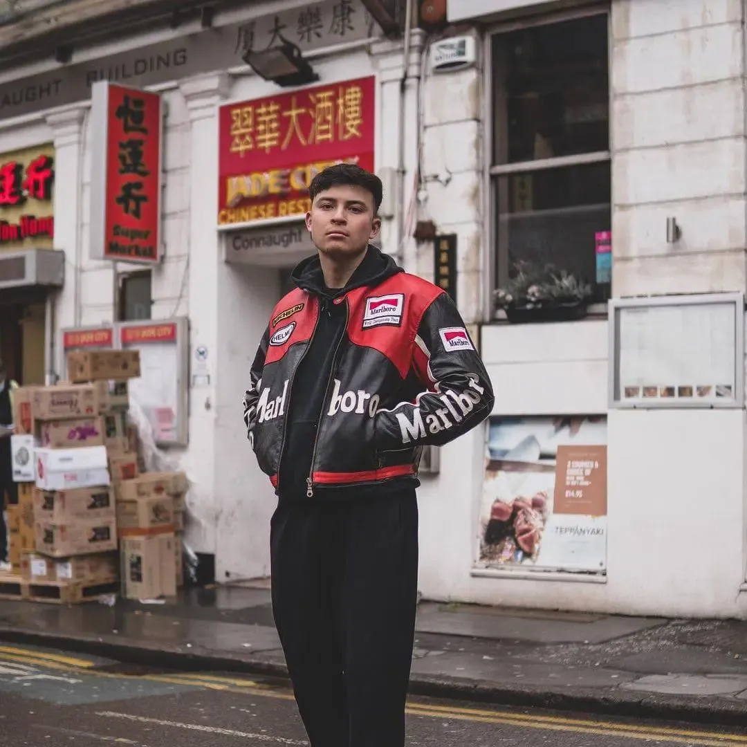 Marlboro Leather Jacket - Red & Black