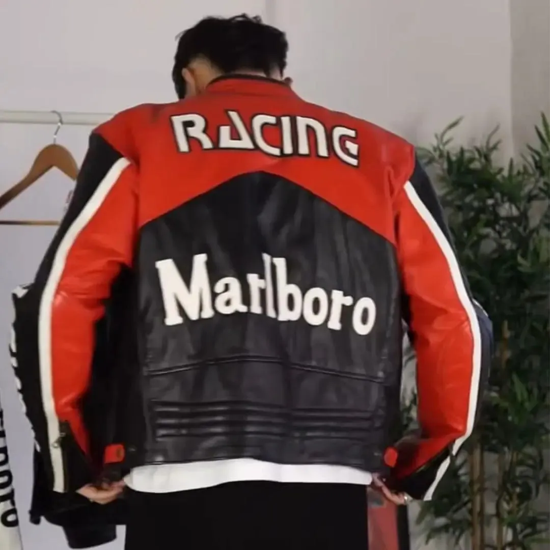 Marlboro Leather Jacket - Red & Black