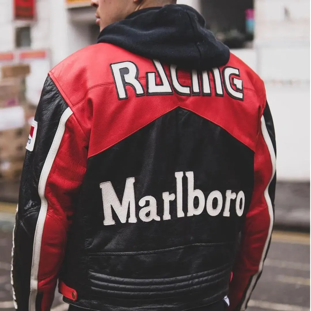 Marlboro Leather Jacket - Red & Black