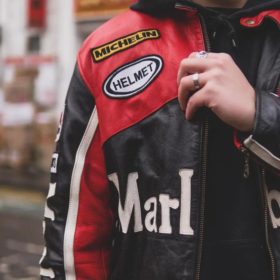 Marlboro Leather Jacket - Red & Black