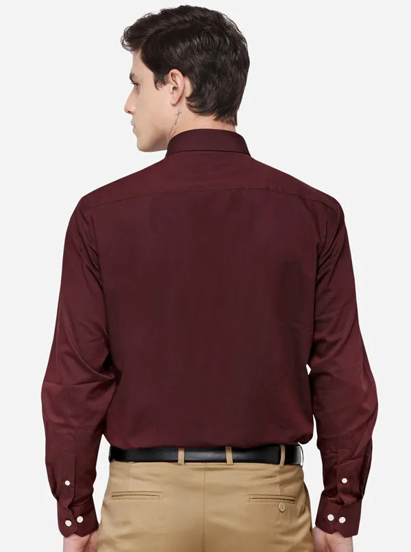 Maroon Solid Smart Fit Formal Shirt | JadeBlue