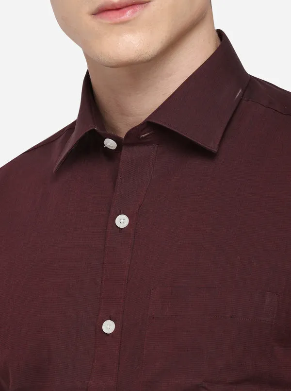 Maroon Solid Smart Fit Formal Shirt | JadeBlue