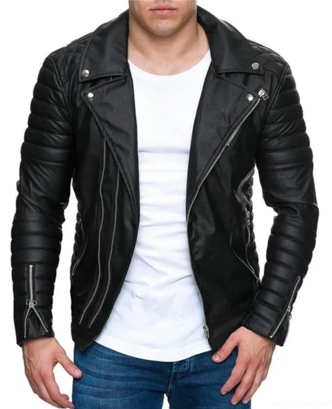 MEN SLIGHT VIGOROUS BIKER JACKET