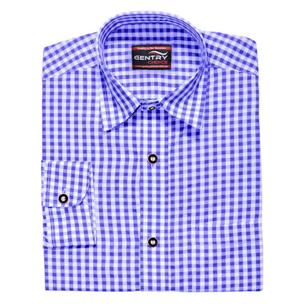 Men's Formal Dress Shirt in Blue Casual Dress Shirt