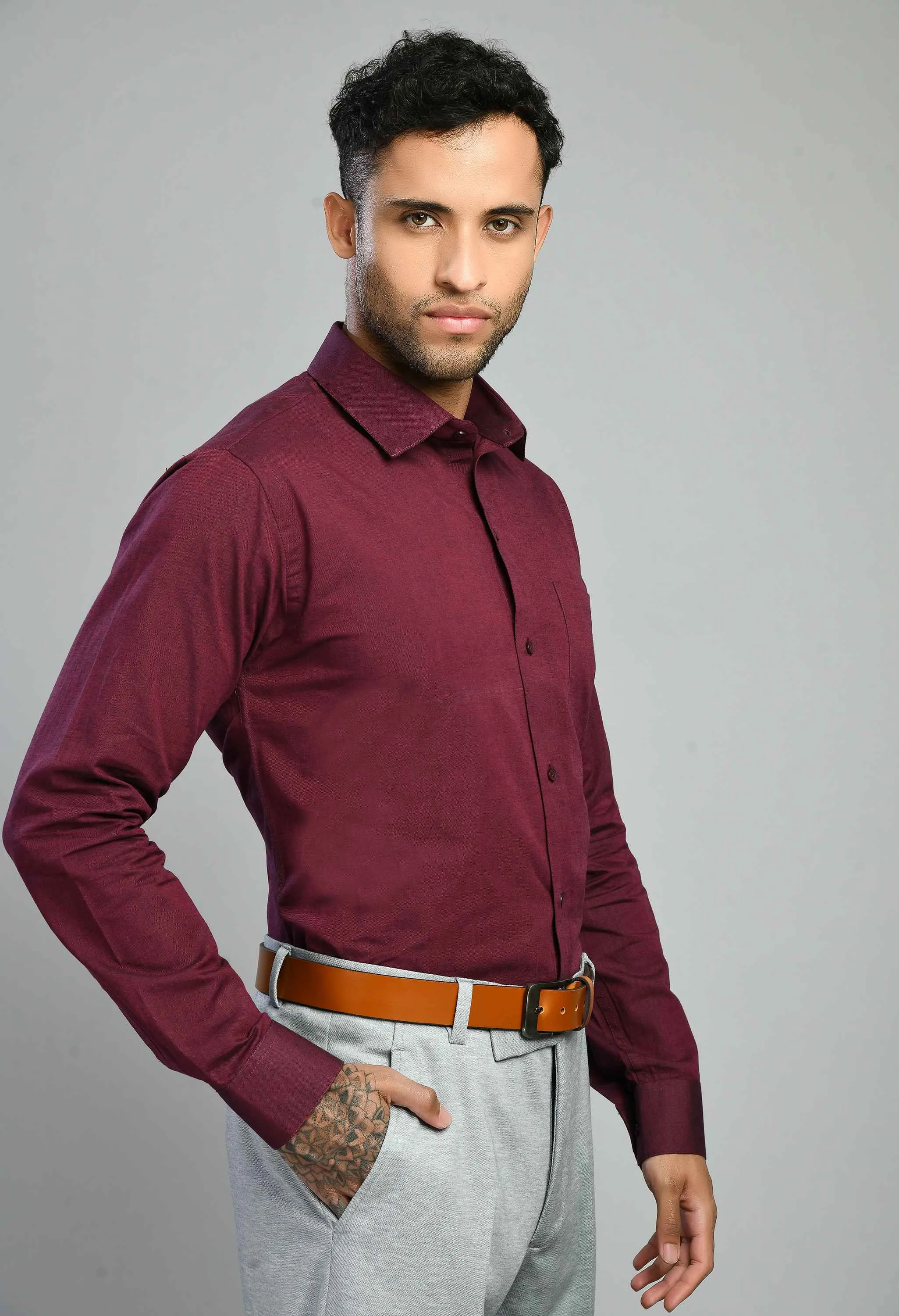 Men's Full Sleeves Slim Fit Formal Shirt