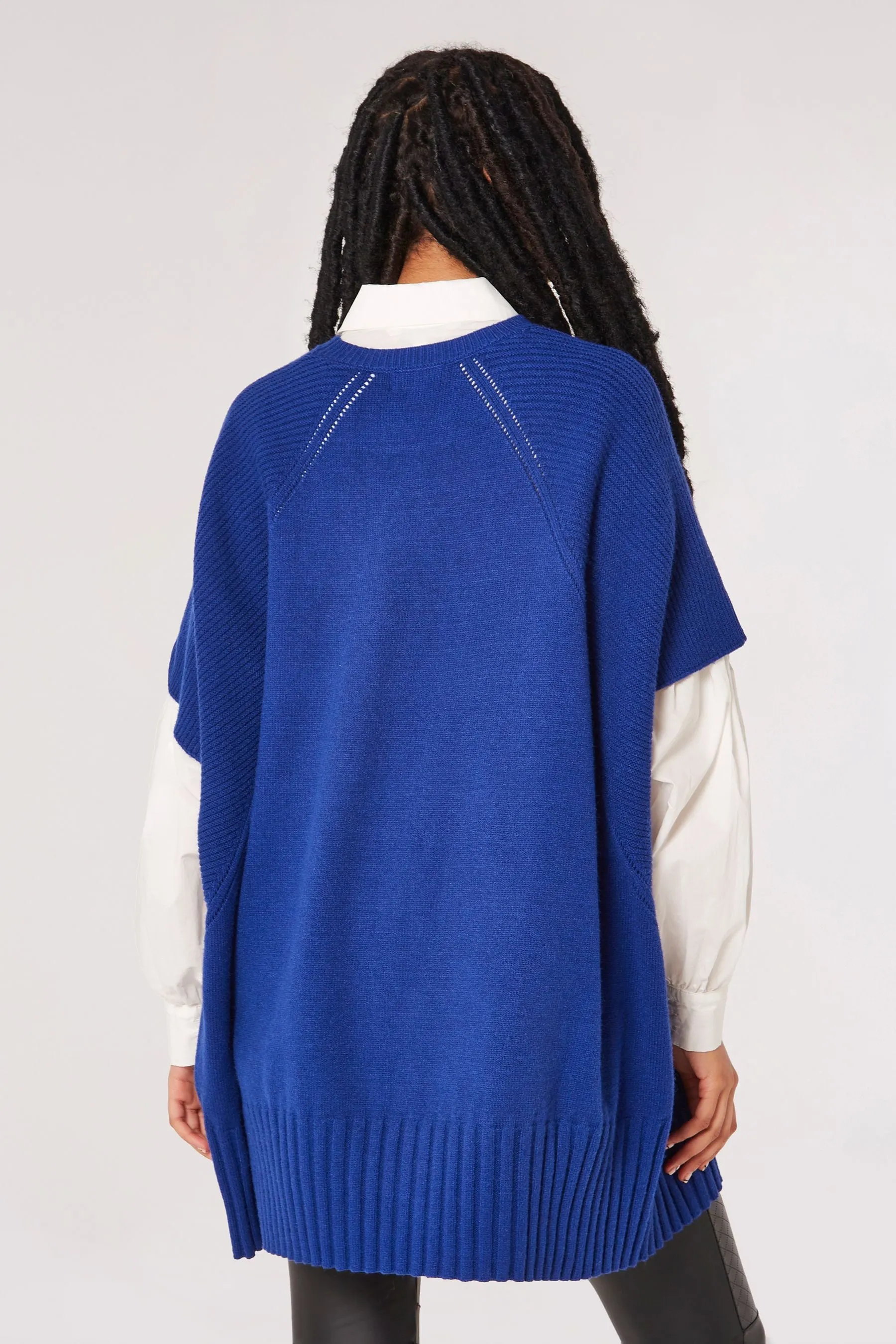 Mixed Panel Oversized Poncho