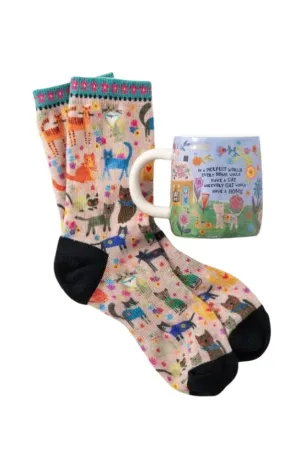 Mug & Socks Set Every Cat Has a Home