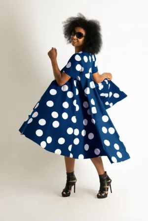 Navy Polka Dots Summer Dress KOSARA