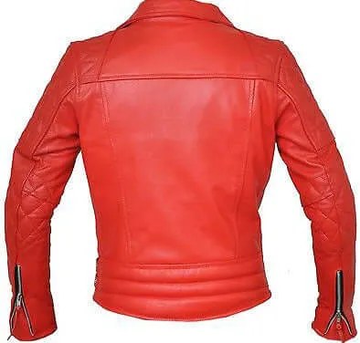 New Women red biker Leather Jacket, stylish women leather jacket