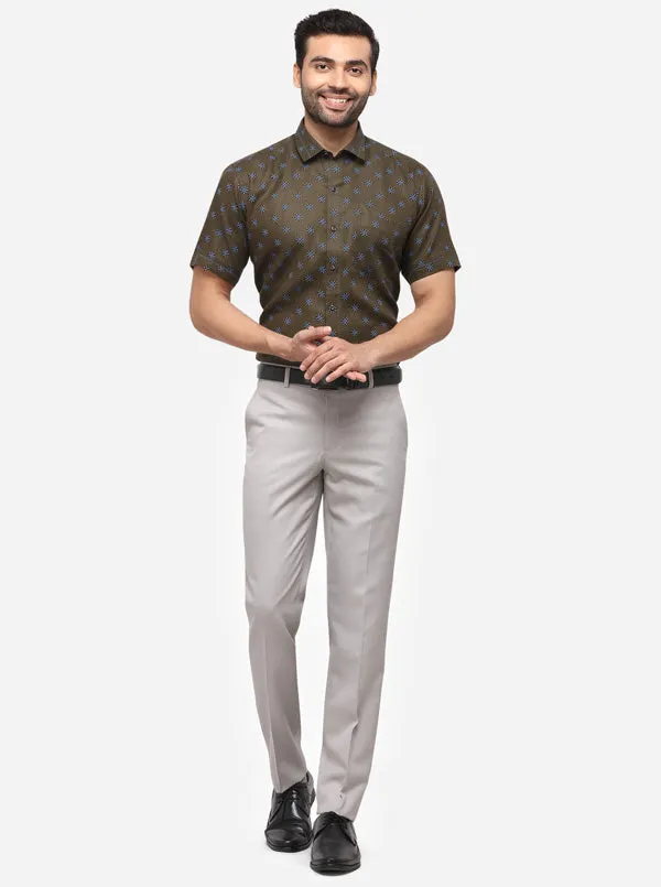 Olive Solid Slim Fit Party Wear Shirt | JB Studio