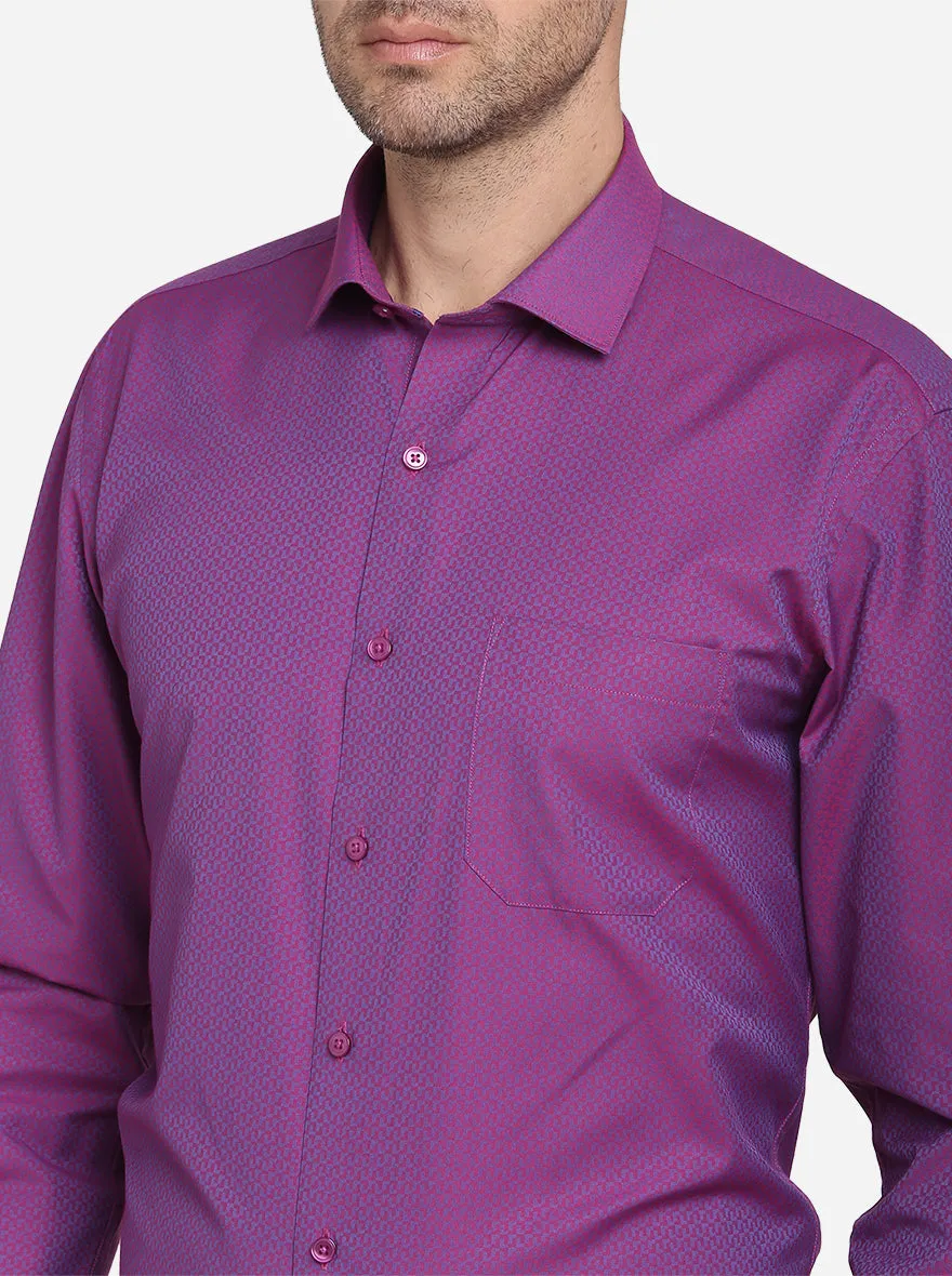 Orchid Pink Dobby Regular Fit Formal Shirt  | Greenfibre