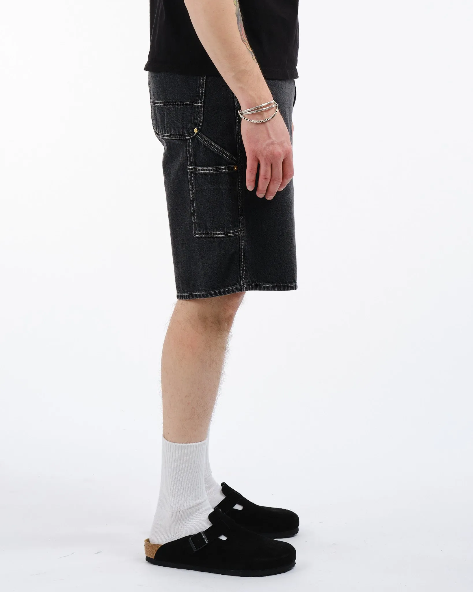 PAINTER SHORTS BLACK DENIM STONE