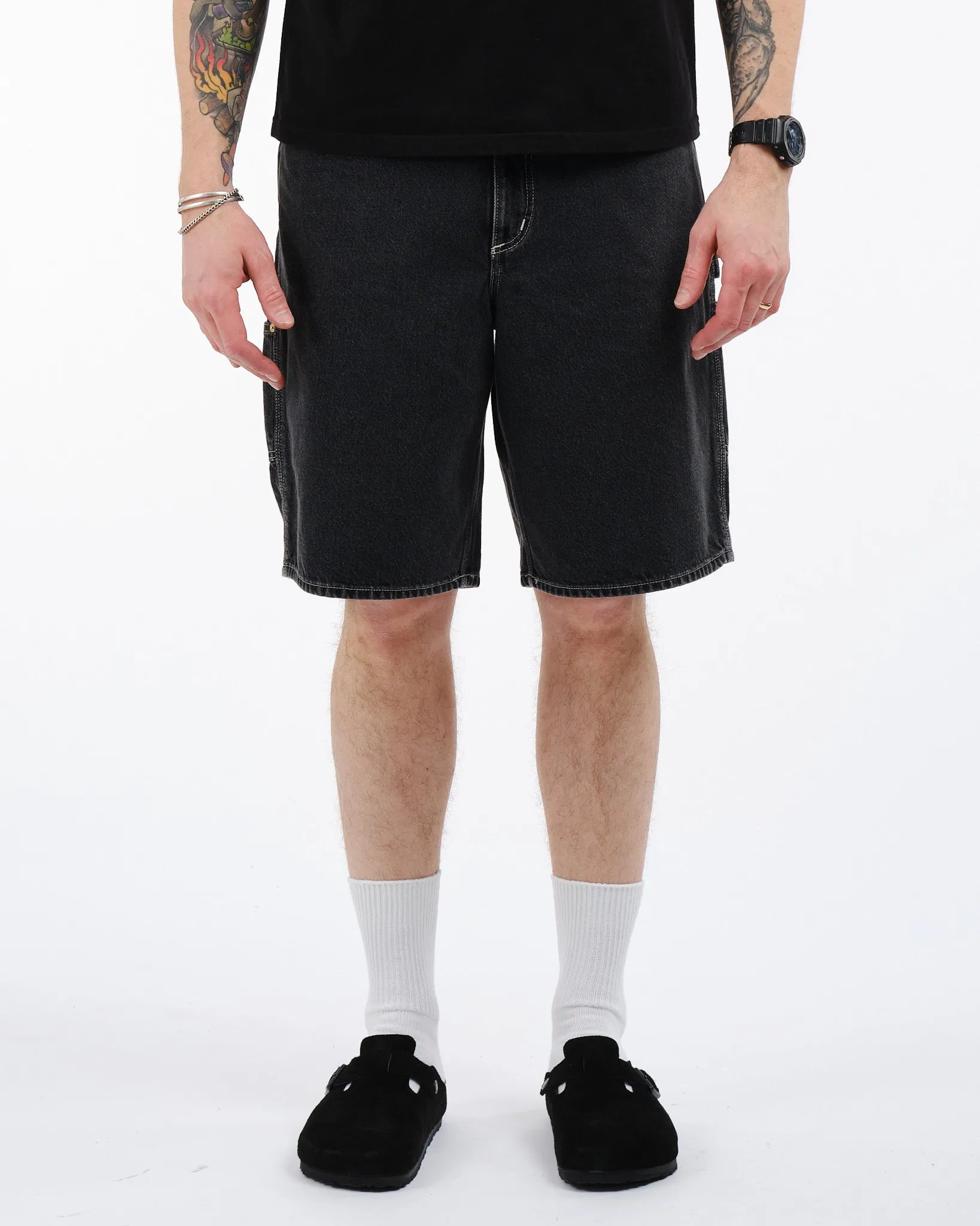 PAINTER SHORTS BLACK DENIM STONE