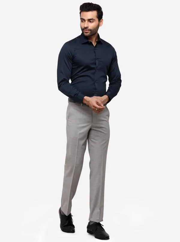 Patriot Blue Solid Slim Fit Party Wear Shirt | Wyre