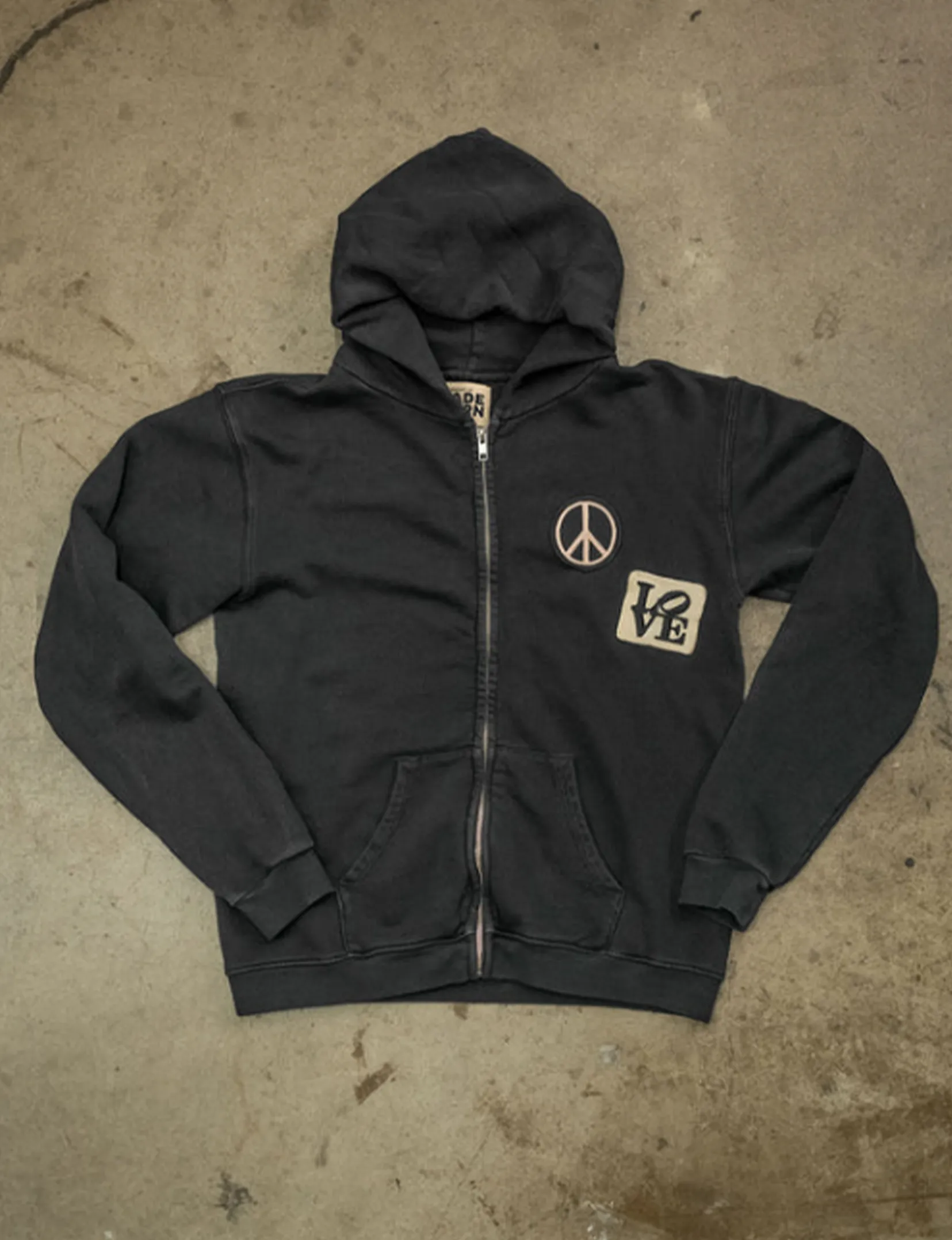 Peace Now Zip Fleece, Coal Pigment