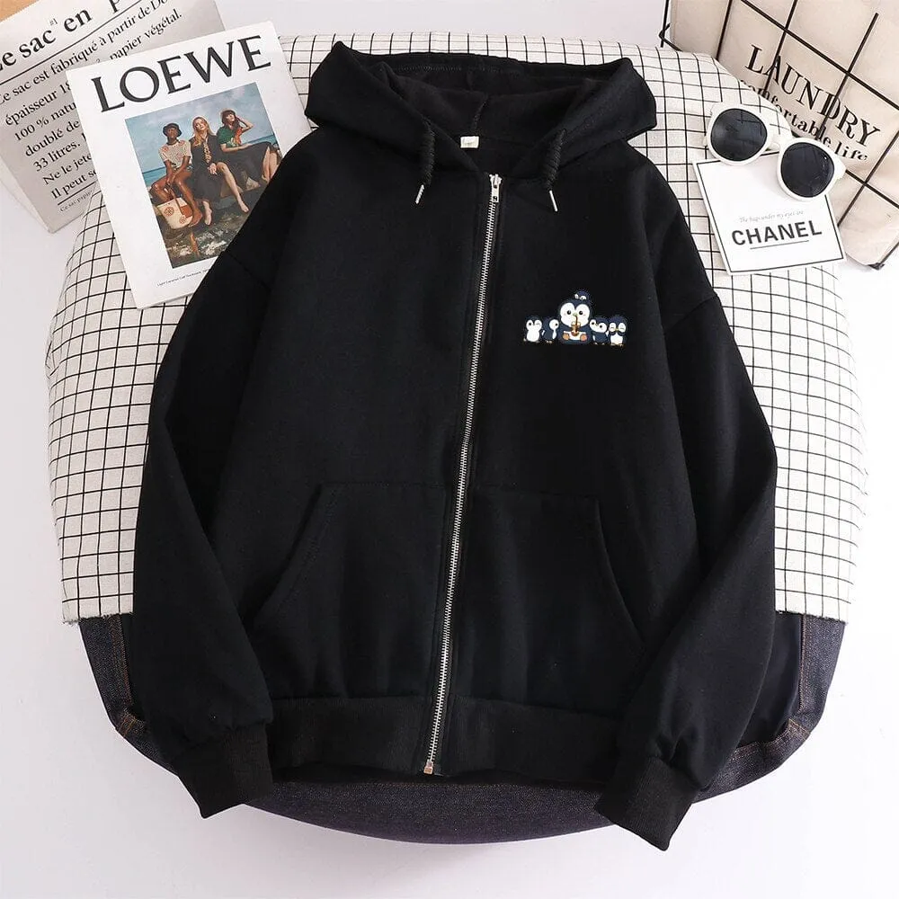 Penguin and Friends Soft Zip-Up Hoodie