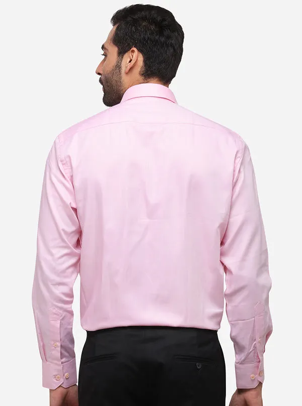 Pink Solid Regular Fit Formal Shirt | JadeBlue