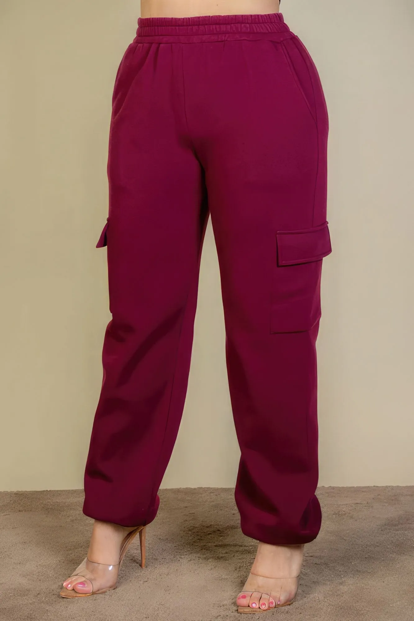 Plus size side pocket drawstring waist sweatpants