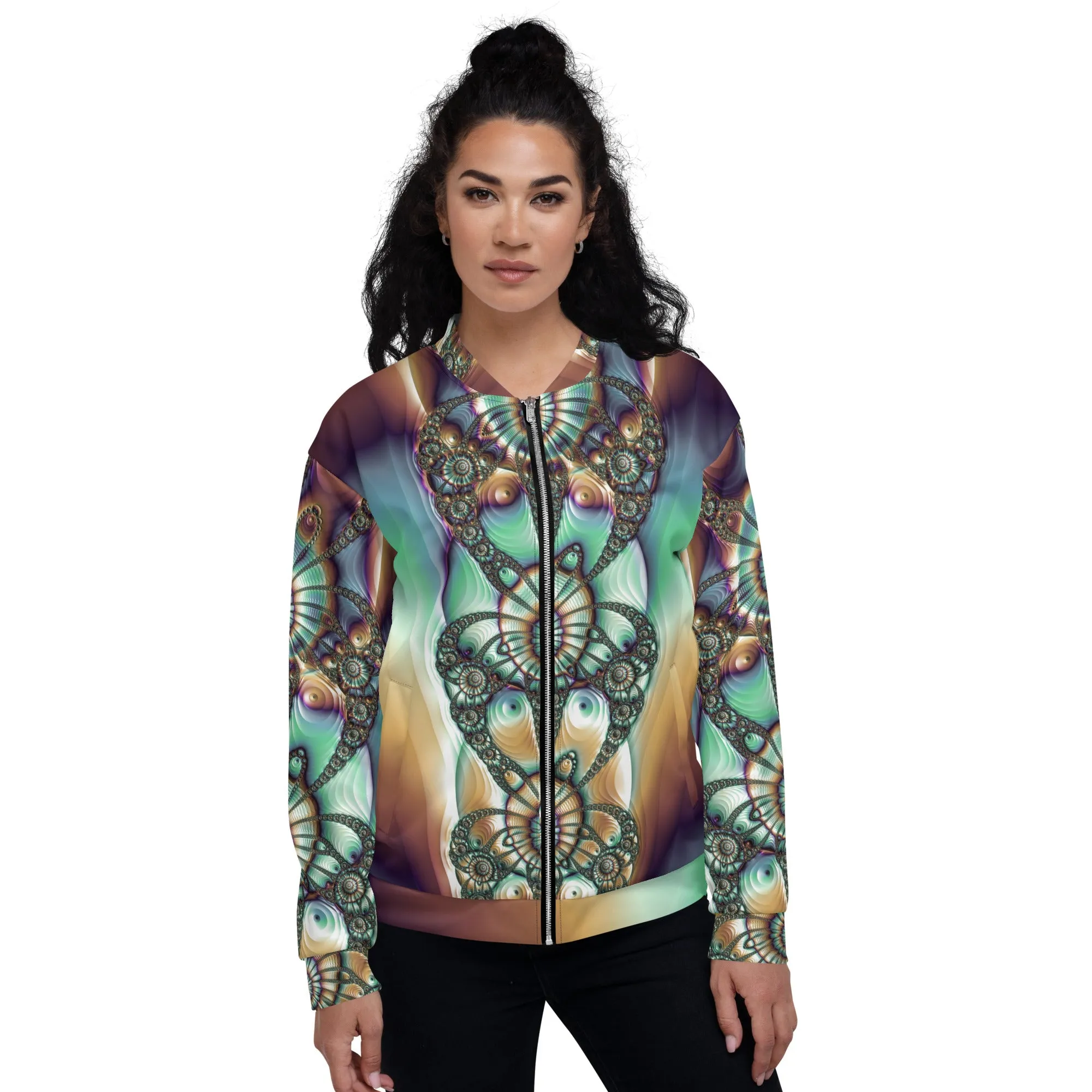 "Melted Hues Blossom" Collection - Unisex Designer Bomber Jacket