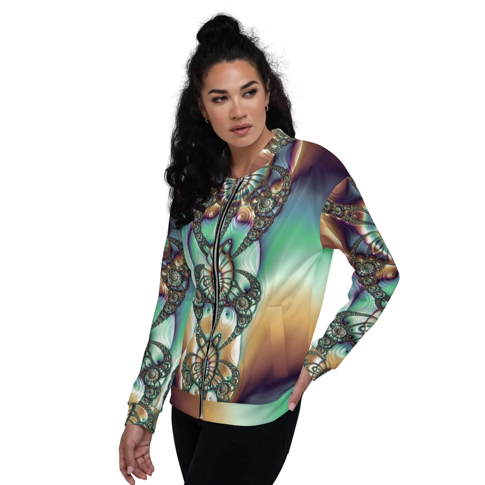 "Melted Hues Blossom" Collection - Unisex Designer Bomber Jacket