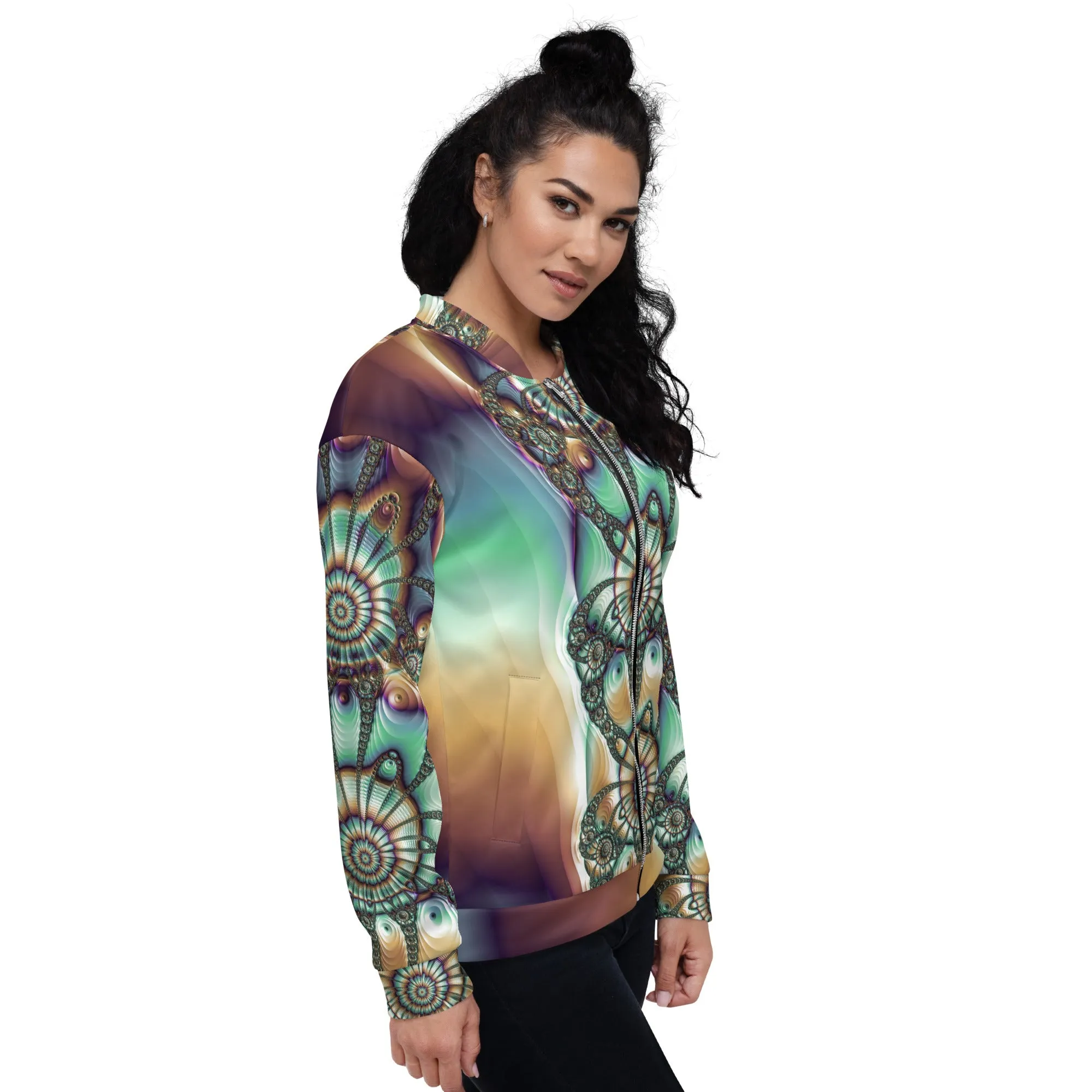 "Melted Hues Blossom" Collection - Unisex Designer Bomber Jacket