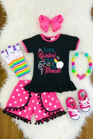 Rainbow and Tornado Shorts Set