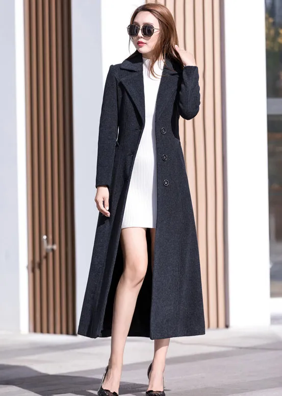 Single breasted wool coat in blue 246701