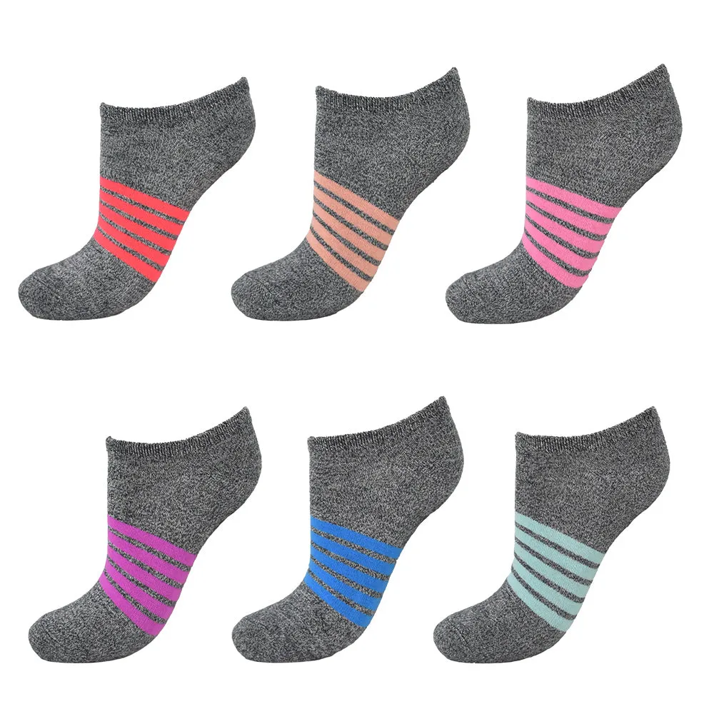 Sof Sole Women's Socks Lifestyle No Show 6-pack (3 colors/patterns)