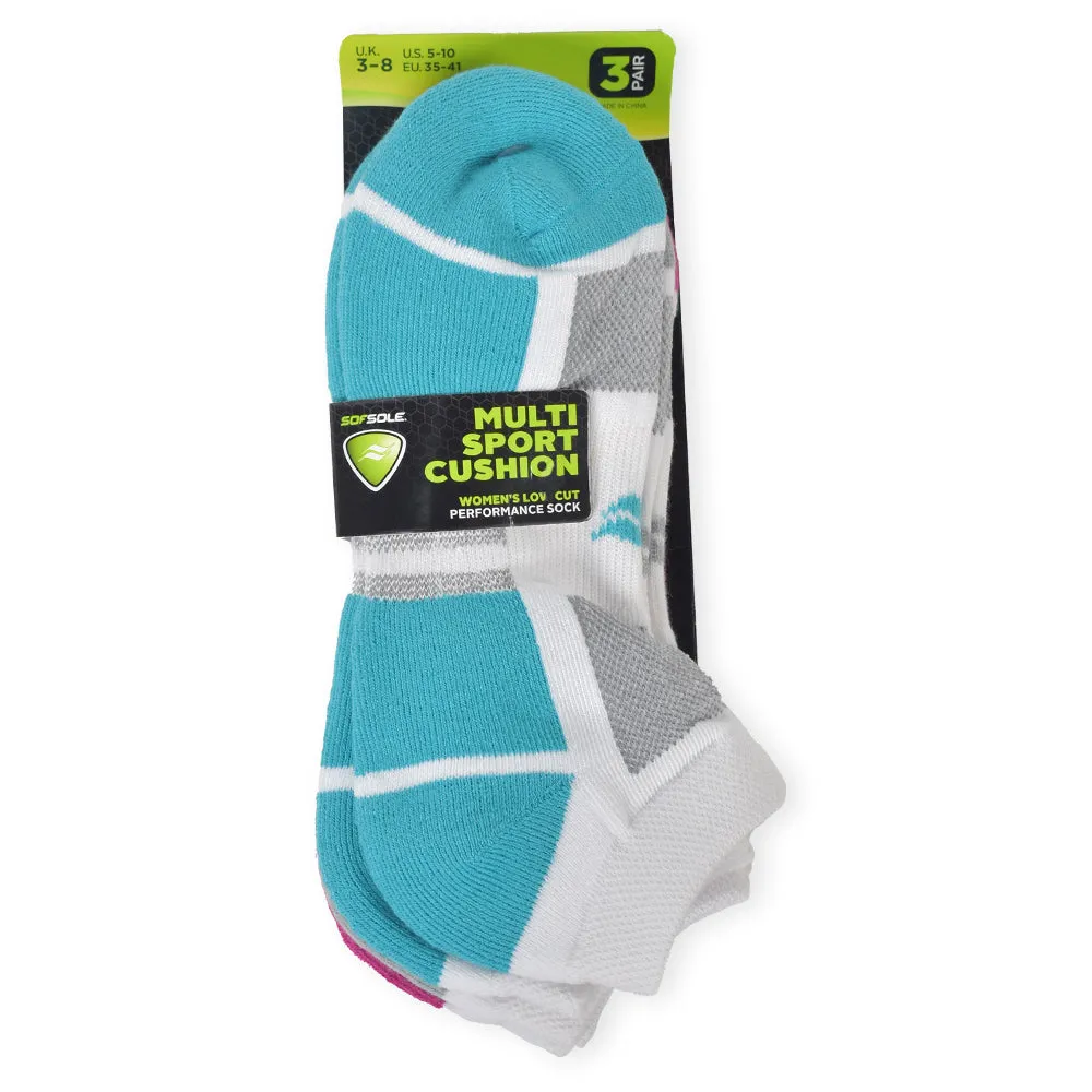 Sof Sole Women’s Socks Multi-Sport Cushion Low Cut 3-pack