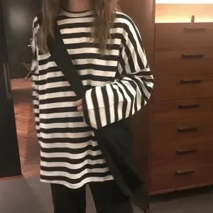 Striped Casual Long Sleeve Shirt with Oversized Fit