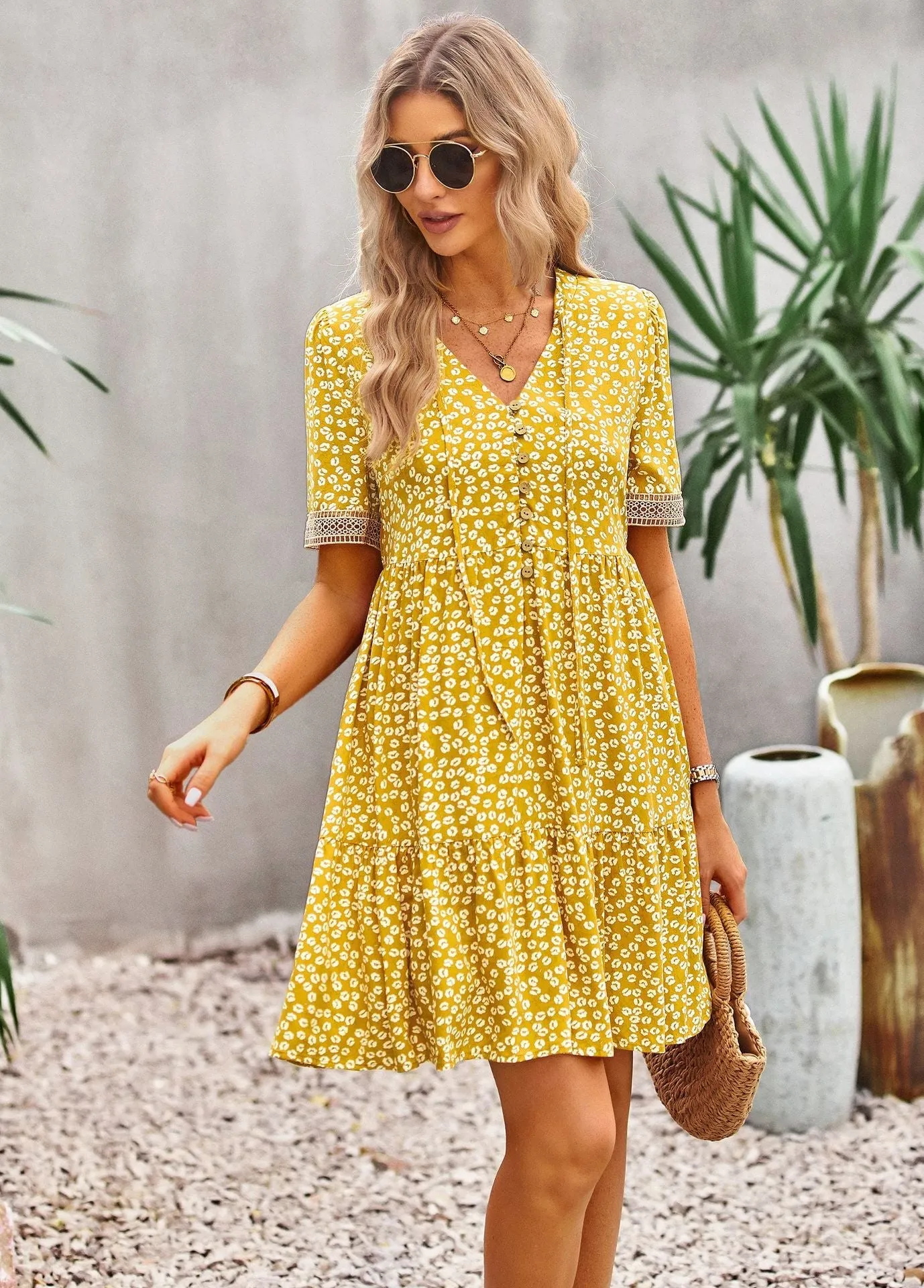 TastyHottie - Maria Boho Floral Print Summer Midi Dress