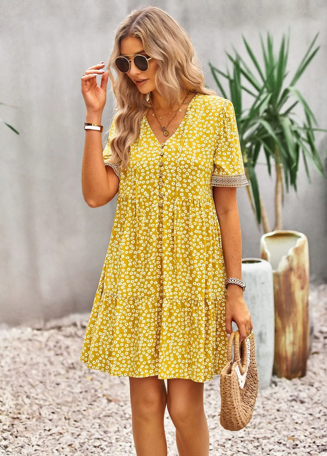 TastyHottie - Maria Boho Floral Print Summer Midi Dress