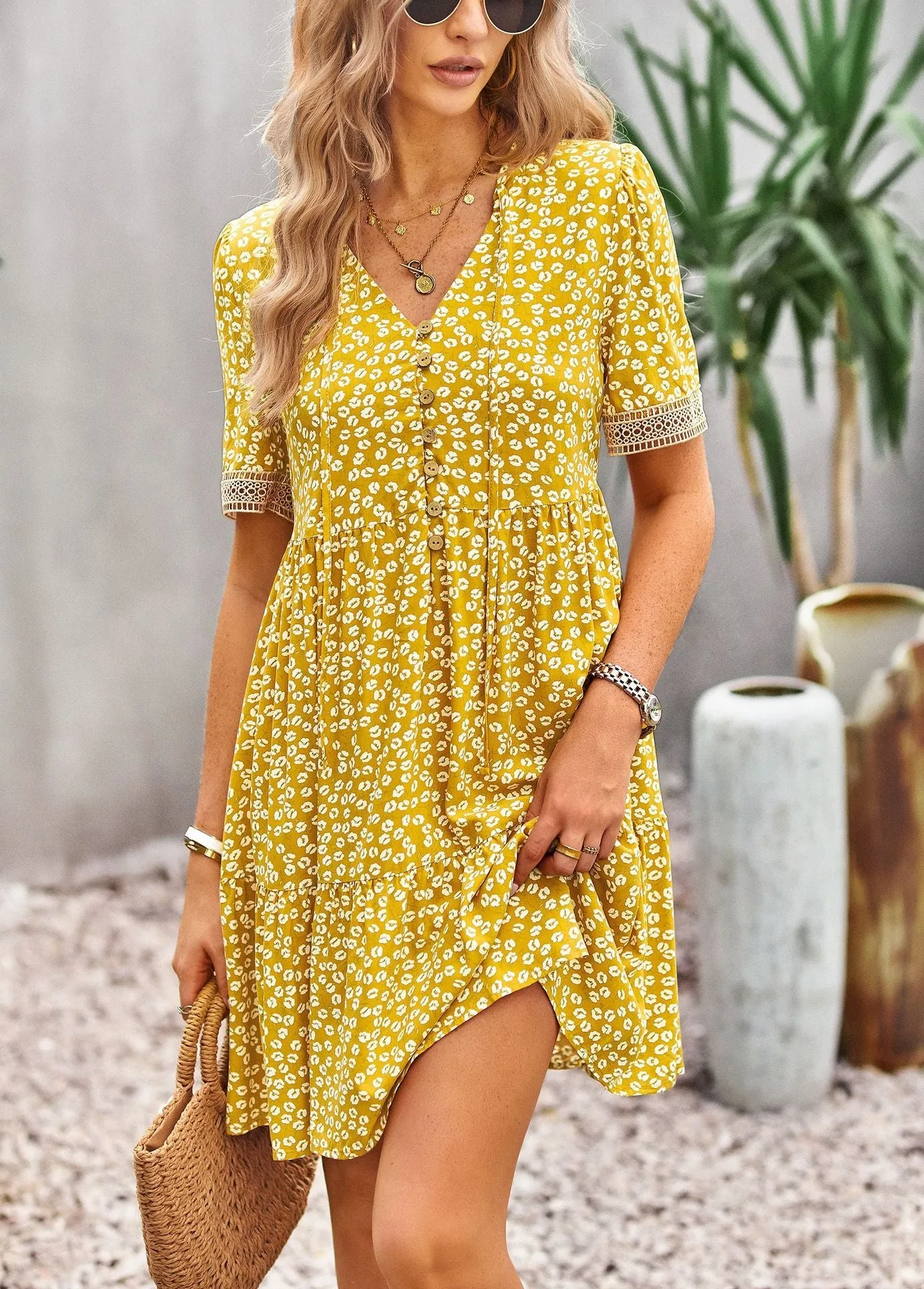 TastyHottie - Maria Boho Floral Print Summer Midi Dress