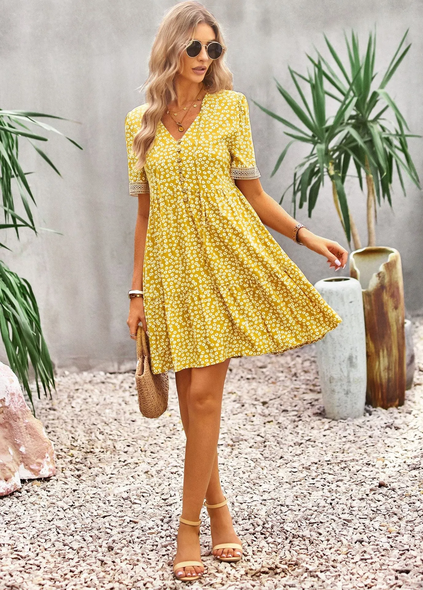 TastyHottie - Maria Boho Floral Print Summer Midi Dress