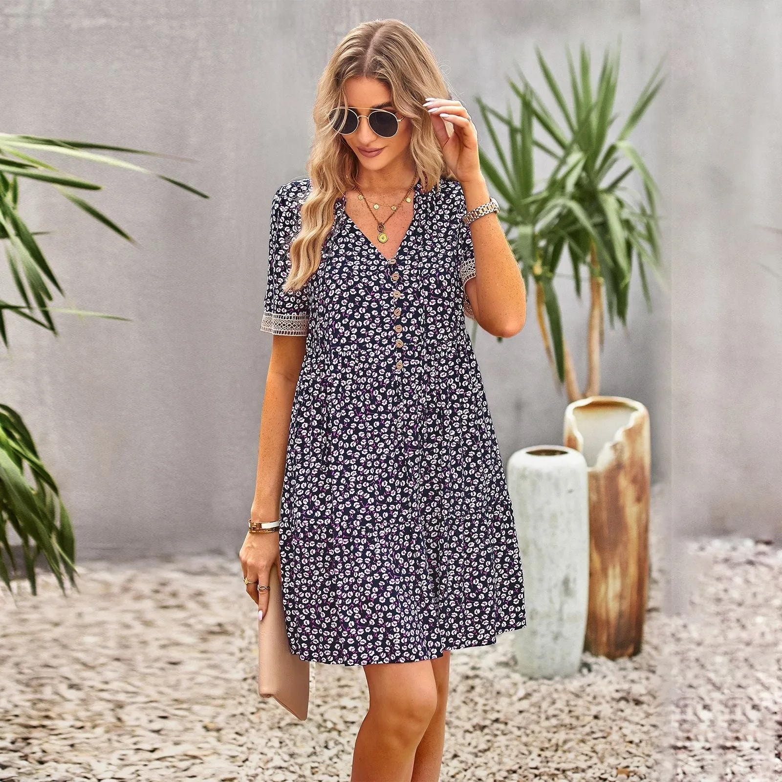 TastyHottie - Maria Boho Floral Print Summer Midi Dress