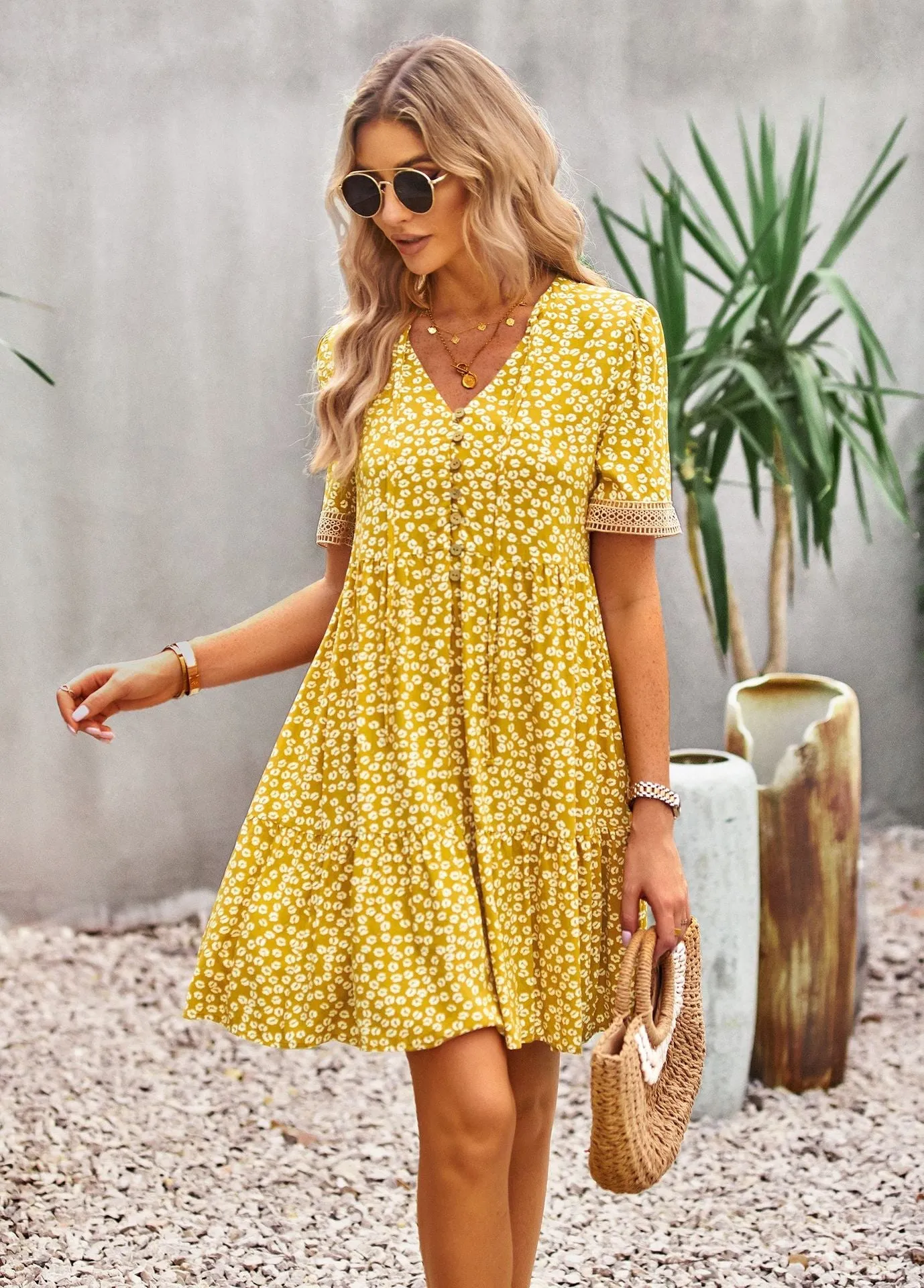 TastyHottie - Maria Boho Floral Print Summer Midi Dress