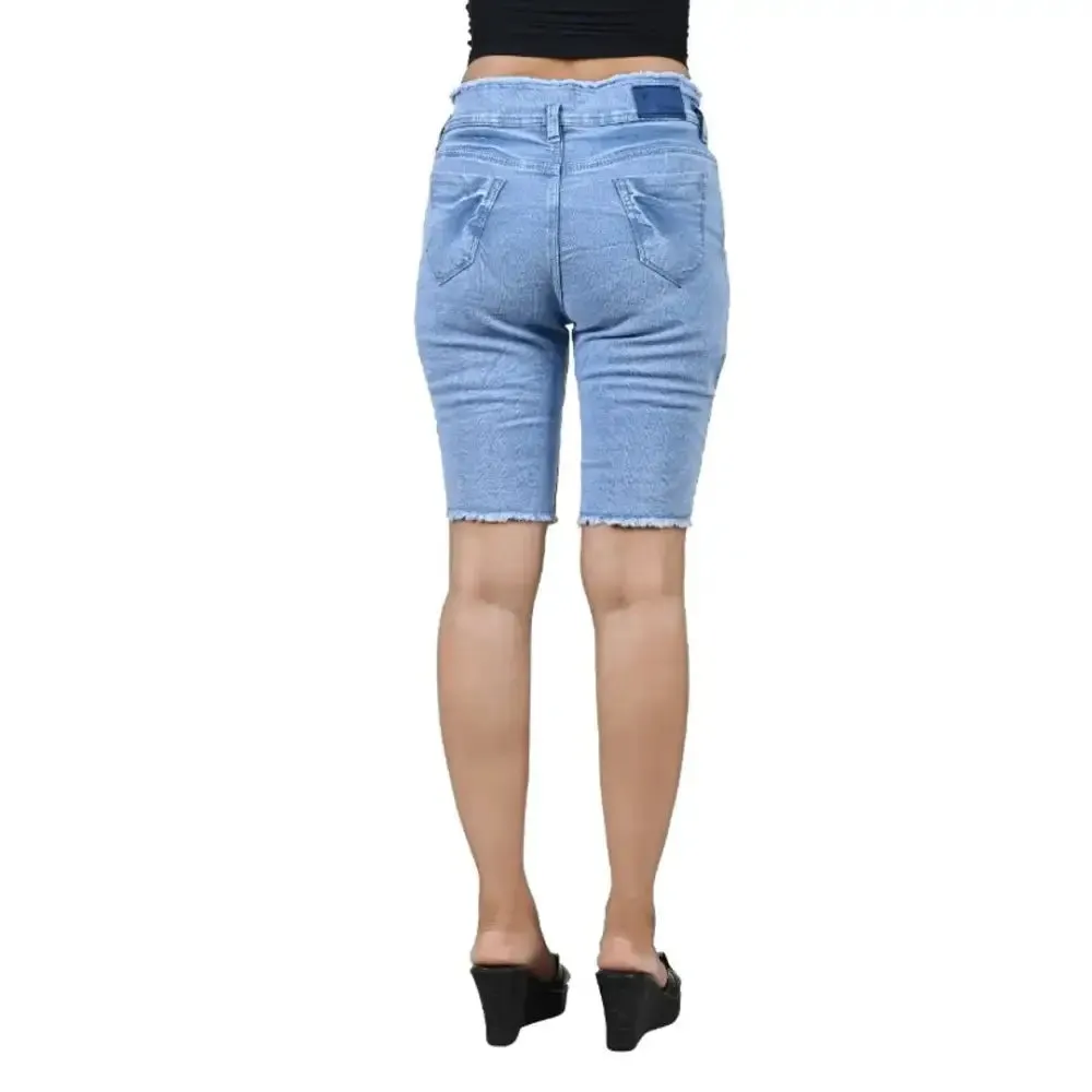 Trendy Stylish Denim Lycra Shorts for Women