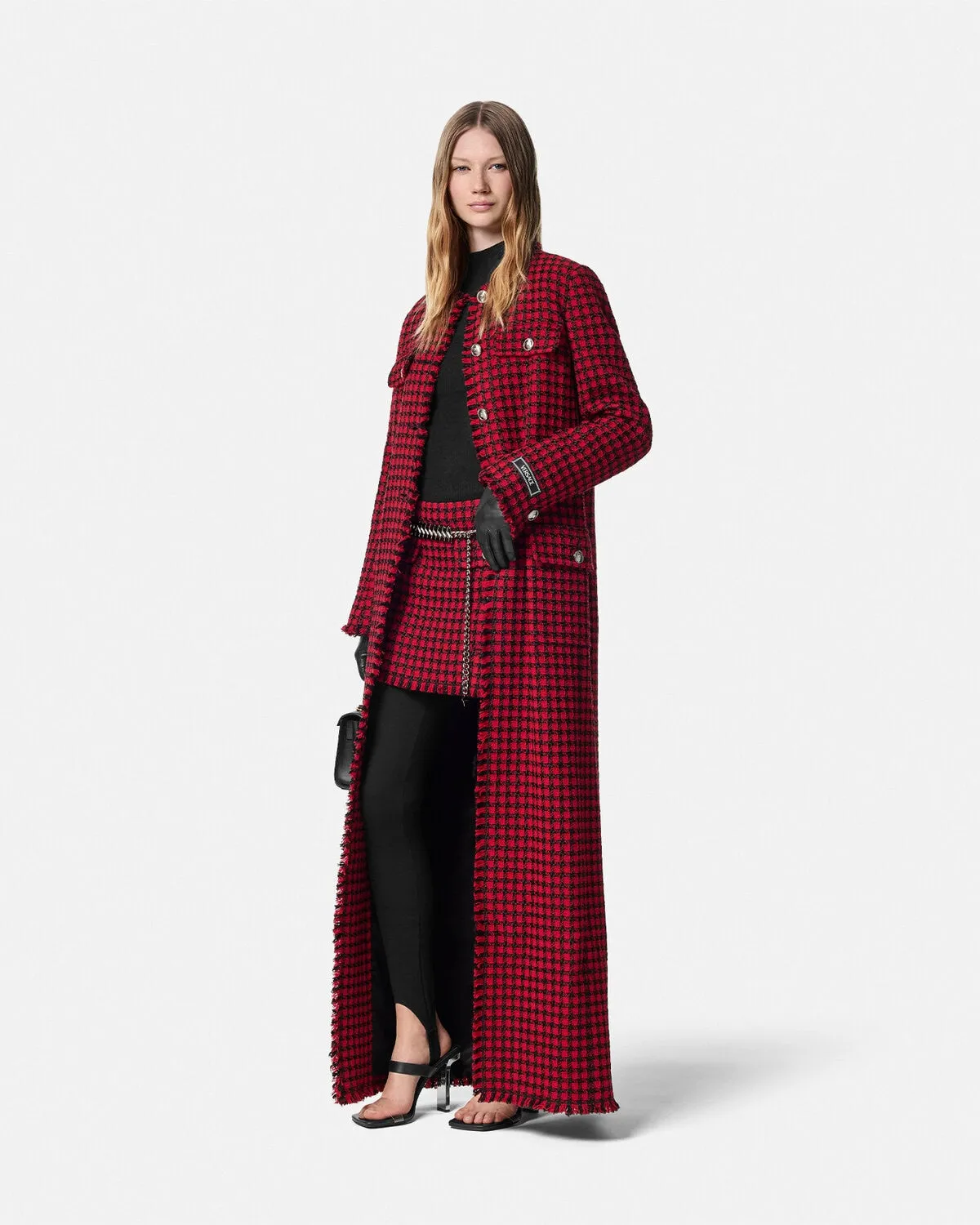 Tweed Long Cardigan Coat