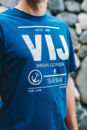 VIJ Airport Code T-Shirt - Racing Blue